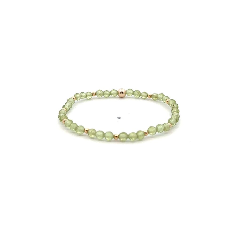Natural Peridot Gemstones Mini 3mm 18K Yellow Gold Charm Bead August Birthstones - Picture 4 of 5